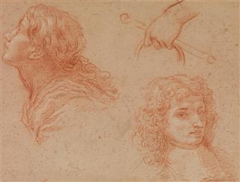 BALDASSARE FRANCESCHINI (Volterra 1611-1689 Florence) A Study of Heads and Hands; Figural Studies.